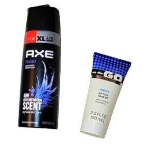 NEW Men's Grooming Bundle: Axe Deodorant/Body Spray & On The Go After Shave
